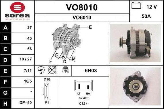 SNRA VO8010 - Alternateur cwaw.fr