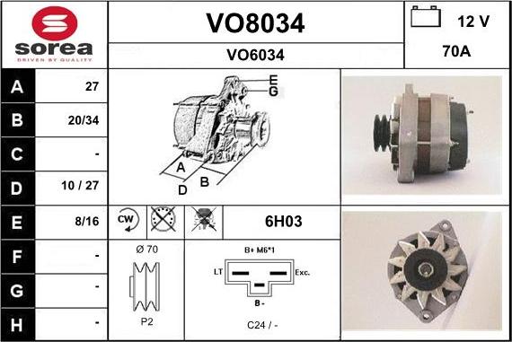 SNRA VO8034 - Alternateur cwaw.fr