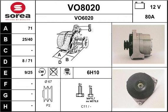 SNRA VO8020 - Alternateur cwaw.fr