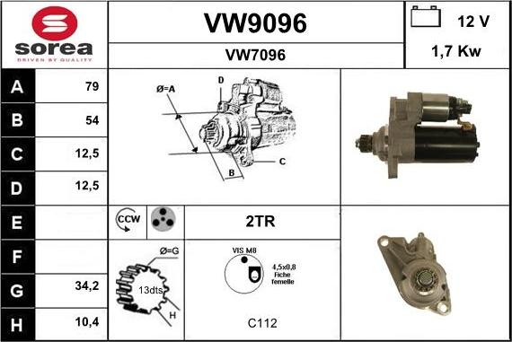 SNRA VW9096 - Démarreur cwaw.fr