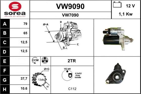 SNRA VW9090 - Démarreur cwaw.fr