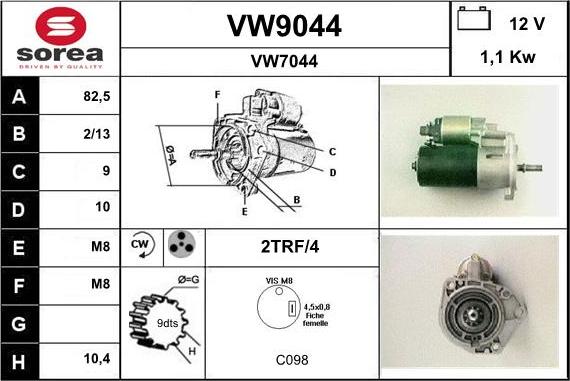 SNRA VW9044 - Démarreur cwaw.fr