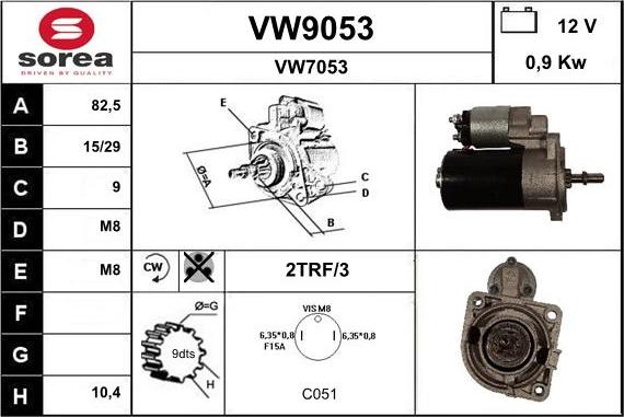 SNRA VW9053 - Démarreur cwaw.fr