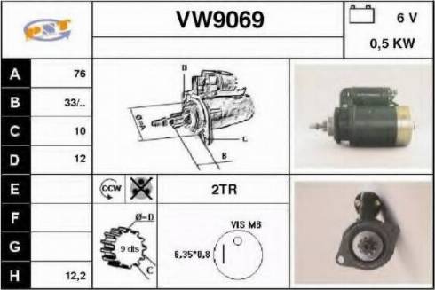 SNRA VW9069 - Démarreur cwaw.fr