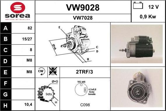 SNRA VW9028 - Démarreur cwaw.fr