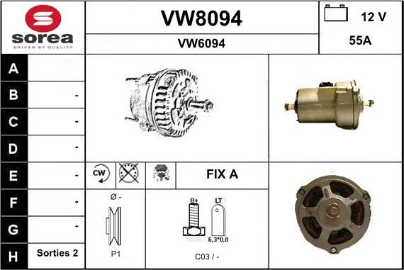 SNRA VW8094 - Alternateur cwaw.fr