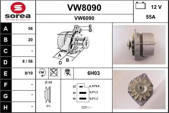 SNRA VW8090 - Alternateur cwaw.fr