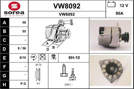 SNRA VW8092 - Alternateur cwaw.fr