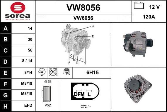 SNRA VW8056 - Alternateur cwaw.fr