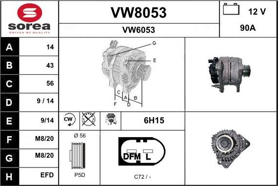 SNRA VW8053 - Alternateur cwaw.fr