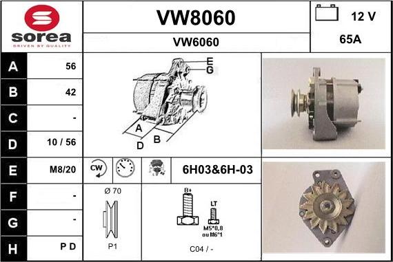 SNRA VW8060 - Alternateur cwaw.fr