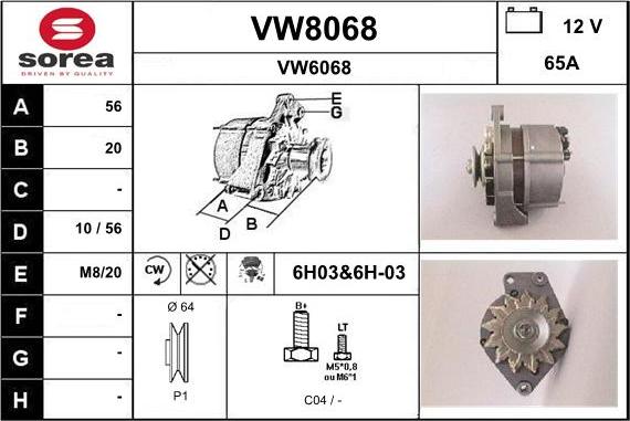 SNRA VW8068 - Alternateur cwaw.fr