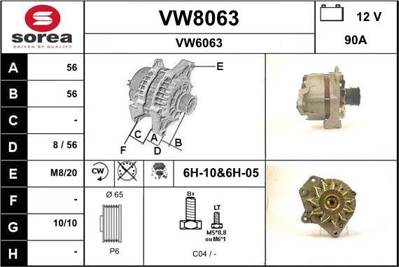 SNRA VW8063 - Alternateur cwaw.fr