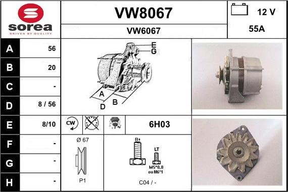 SNRA VW8067 - Alternateur cwaw.fr