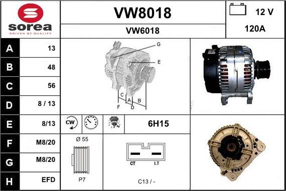 SNRA VW8018 - Alternateur cwaw.fr