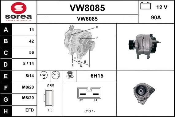 SNRA VW8085 - Alternateur cwaw.fr