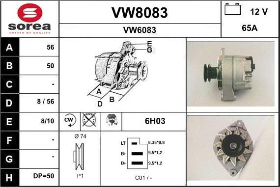 SNRA VW8083 - Alternateur cwaw.fr