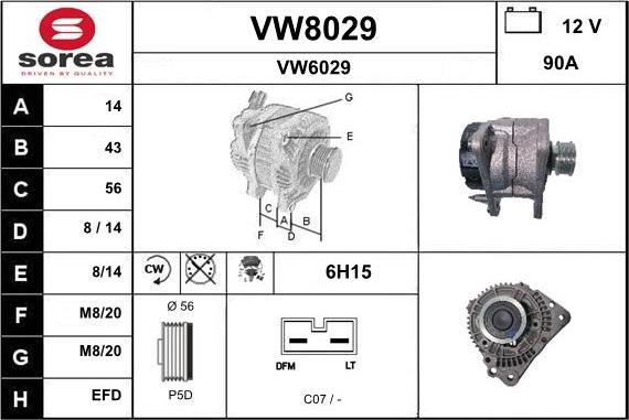 SNRA VW8029 - Alternateur cwaw.fr