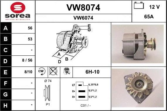 SNRA VW8074 - Alternateur cwaw.fr