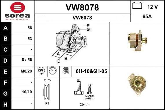 SNRA VW8078 - Alternateur cwaw.fr