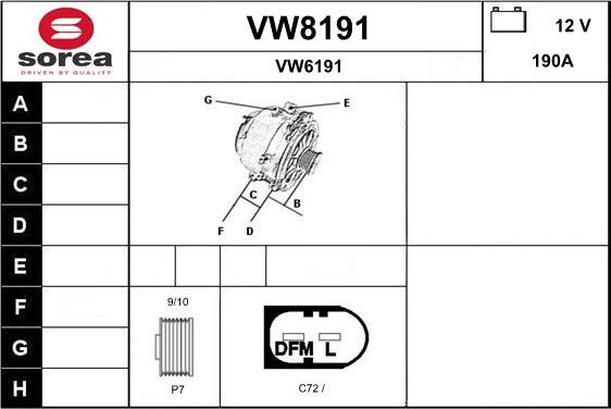 SNRA VW8191 - Alternateur cwaw.fr