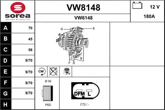 SNRA VW8148 - Alternateur cwaw.fr