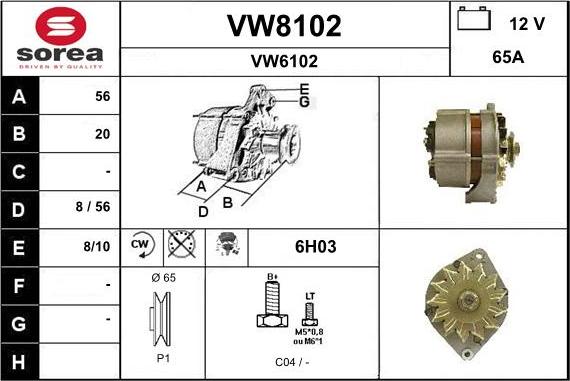 SNRA VW8102 - Alternateur cwaw.fr