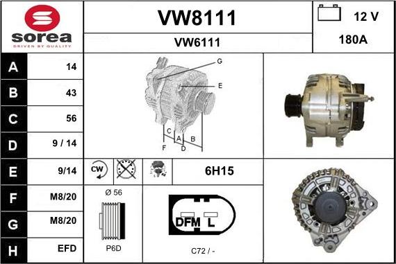 SNRA VW8111 - Alternateur cwaw.fr