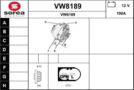 SNRA VW8189 - Alternateur cwaw.fr