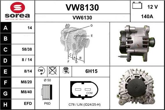 SNRA VW8130 - Alternateur cwaw.fr