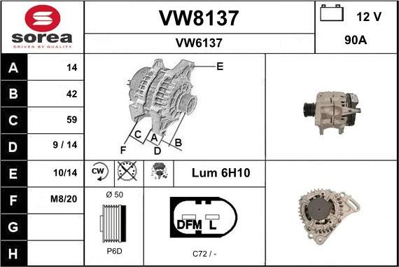 SNRA VW8137 - Alternateur cwaw.fr