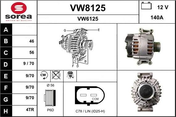 SNRA VW8125 - Alternateur cwaw.fr