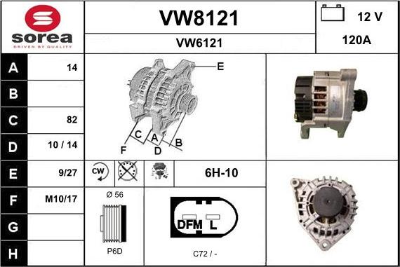 SNRA VW8121 - Alternateur cwaw.fr