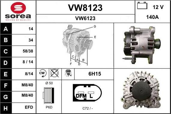 SNRA VW8123 - Alternateur cwaw.fr