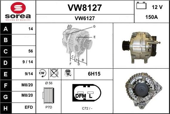 SNRA VW8127 - Alternateur cwaw.fr