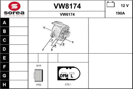 SNRA VW8174 - Alternateur cwaw.fr