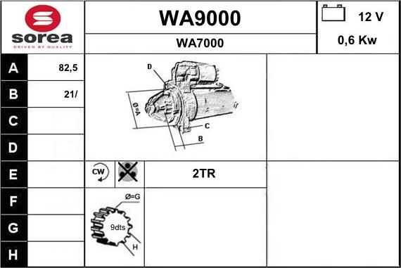 SNRA WA9000 - Démarreur cwaw.fr