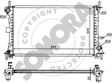 Somora 093441 - Radiateur, refroidissement du moteur cwaw.fr