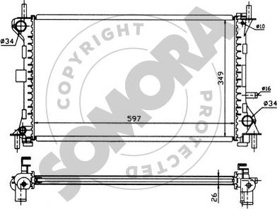 Somora 093442 - Radiateur, refroidissement du moteur cwaw.fr