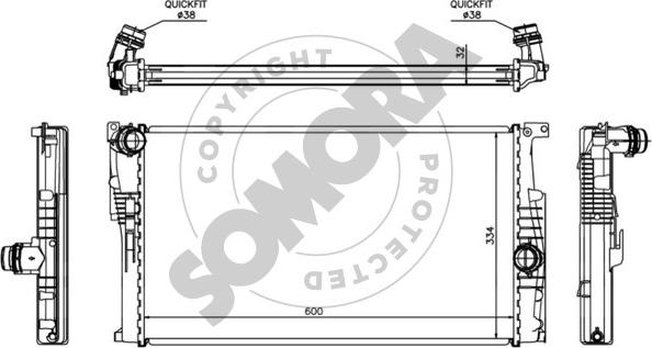 Somora 040840C - Radiateur, refroidissement du moteur cwaw.fr