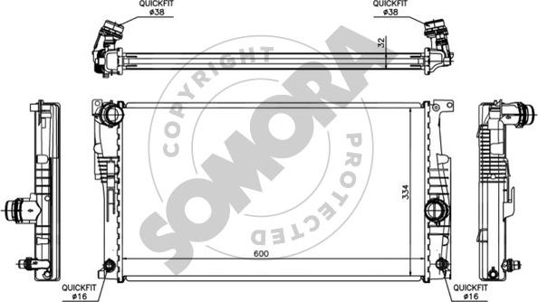 Somora 040840D - Radiateur, refroidissement du moteur cwaw.fr