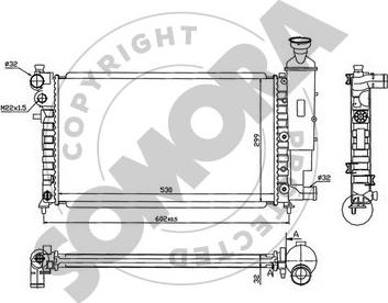 Somora 050240C - Radiateur, refroidissement du moteur cwaw.fr