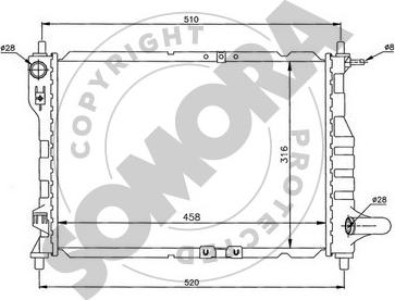 Somora 060240 - Radiateur, refroidissement du moteur cwaw.fr