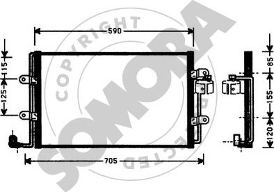 Somora 010160 - Condensateur, climatisation cwaw.fr