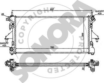 Somora 084240B - Radiateur, refroidissement du moteur cwaw.fr