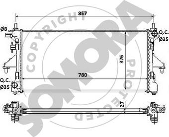 Somora 084240C - Radiateur, refroidissement du moteur cwaw.fr