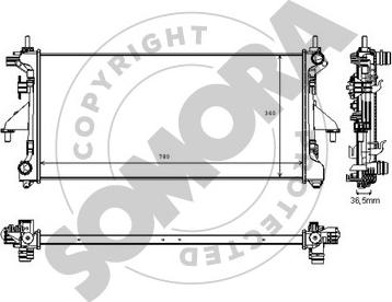 Somora 084240D - Radiateur, refroidissement du moteur cwaw.fr