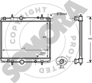 Somora 085140D - Radiateur, refroidissement du moteur cwaw.fr