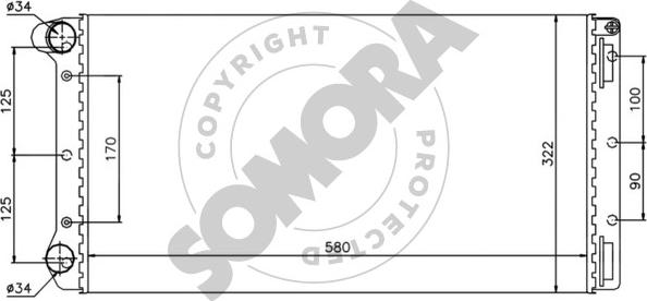 Somora 081340A - Radiateur, refroidissement du moteur cwaw.fr