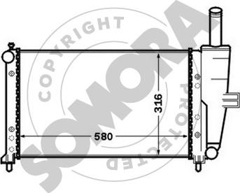 Somora 081340B - Radiateur, refroidissement du moteur cwaw.fr